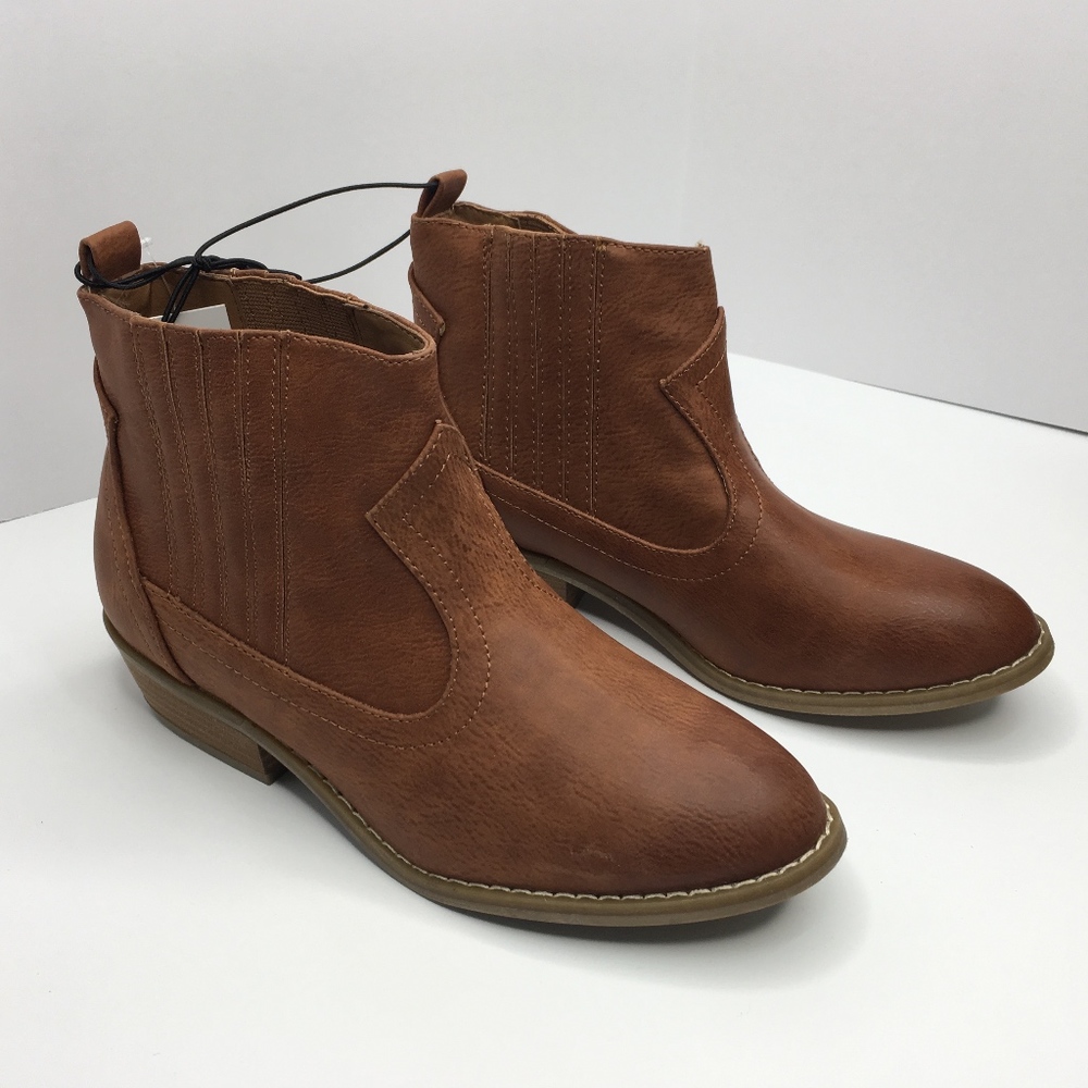 Western Ankle Boots Cognac Women's Size 7